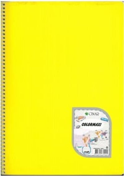 Çınar Colormaxi Spiralli Plastik Kapak A5 60 Yp Çizgili Sarı