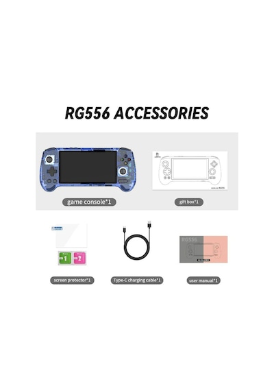 Rg 556 Android Retro El Oyun Konsolu Şeffaf Mavi - 5.48 İnç 1080p Fhd Amoled Ekran Unisoc T820 6nm 8 Gb Ram 128 Gb Manyetik Hall Tetik Ve Joystick Aktif Fan Soğutmalı Ps2 3ds Wii Taşınabilir Konsol Rg 556 Android Retro El Oyun Konsolu Şeffaf Mavi - 5.48 İnç 1080p Fhd Amoled Ekran Unisoc T820 6nm 8 Gb Ram 128 Gb Manyetik Hall Tetik Ve Joystick Aktif Fan Soğutmalı Ps2 3ds Wii Taşınabilir Konsol