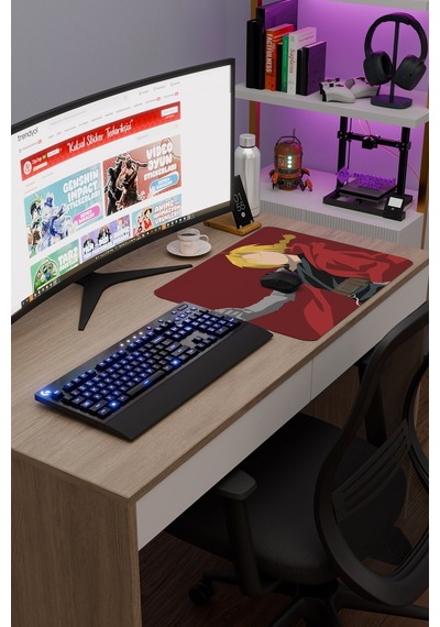 Fullmetal Alchemist Anime V3 - 48x40 Xl Gaming Kauçuk Kaymaz Taban Mouse Pad Fare Altlığı