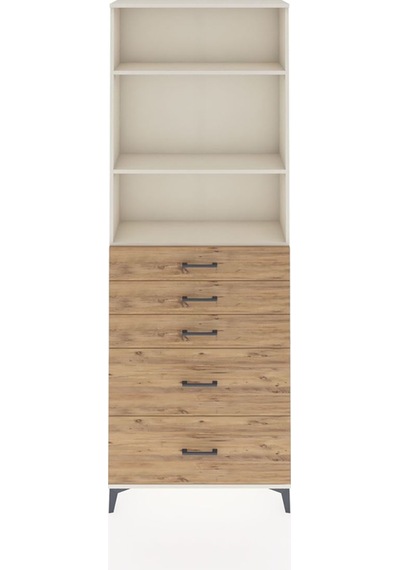 Arges Dolap 3 Raflı 5 Çekmeceli 88x30x243 Aytaşı-çam Aytaşı