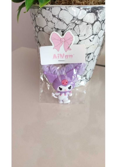 Sevimli Karakter Kuromi Lastik Toka Hediye Doğum Günü Süs Mor