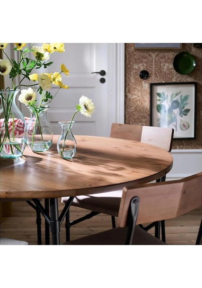 Ikea Çam Modern Yemek Masası - Yuvarlak Mutfak Masası