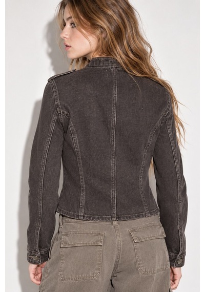 Hiccup Düğmeli Denim Ceket Kahverengi