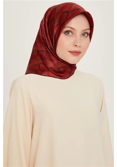 Armine Sura Saf İpek Eşarp 9204d 56 Kırmızı
