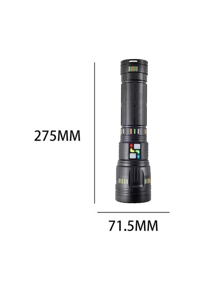 Bd-3 60w Tg Led Alüminyum Alaşımlı Zoomlu Type-c Renkli Pil Göstergeli Şarjlı El Feneri