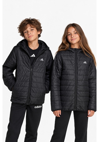 Adidas Essentials Light Padded Black Kids Jacket Çocuk Hafif Dolgulu Ceket Mont Siyah