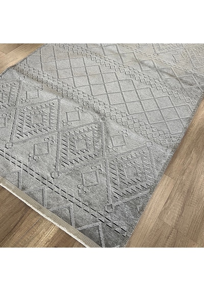 Hoom Rugs Fresh Cool 405 Yıkanabilir Gri Modern Halı Gri