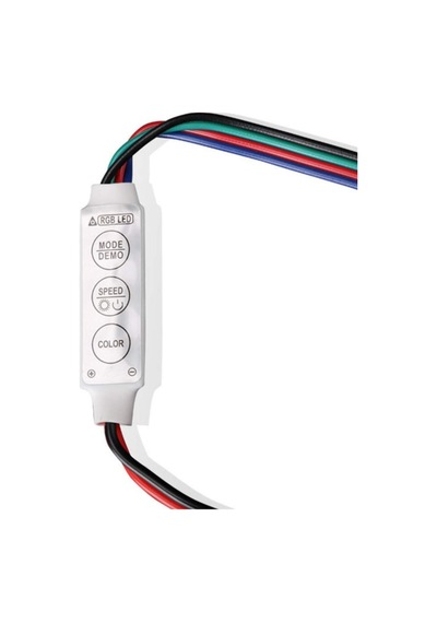 3 Tuşlu Rgb Led Dimmer Dc 12v 3a Renk Hız Parlaklık Ayarı Ortak Anot 20 Renk 19 Mod Hafıza 5050