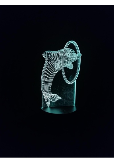 3d Yunus Figürlü Gece Lambası Çok Renkli