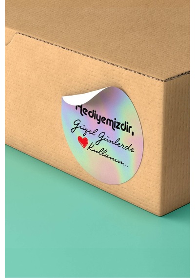 Hediyemizdir Holografik Etiket 3x3cm St2347 Çok Renkli