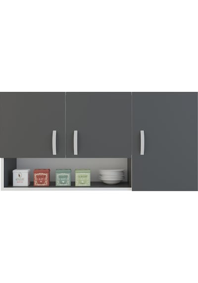 Kenzlife hazır mutfak mirena22 gri 060*120*22 mutfak banyo dolabı kapaklı raflı