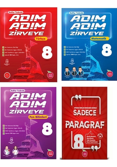 Newton Yayınları 8.sınıf Adım Adım Zirveye Türkçe+matematik+fen Bilimleri+paragraf Soru Bankası