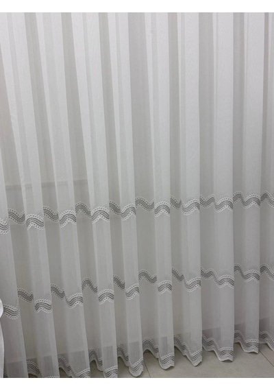 Nivemeshome Perlina Gümüş 1/3 Pileli Tül Perde Apm Gümüş