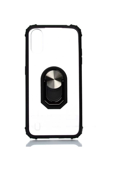 Samsung Uyumlu Galaxy A01 Kılıf Şeffaf Sararmaz Yüzüklü Mola Kapak