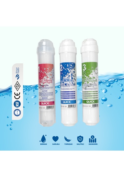 Su Arıtma Cihazı İçin Bms 3 Lü Filtre Seti