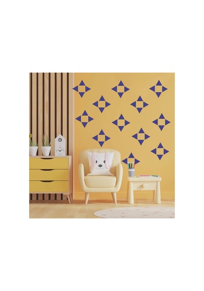 Lacivert Üçgen Duvar Sticker Seti - 128 Adet - 5cm