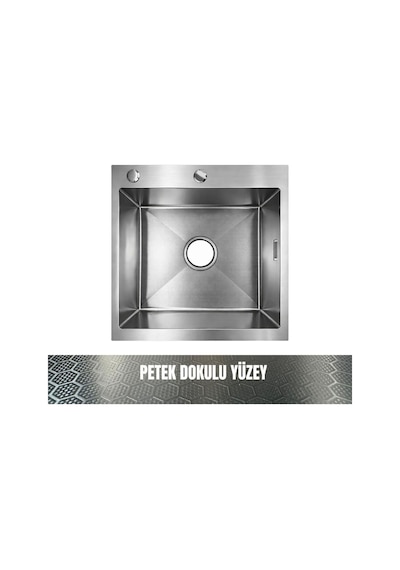 Gl General Sagax 50x50 Inox Petek Dokulu Çift Delikli Mutfak Eviyesi 304 Paslanmaz Çelik 1mm Inox