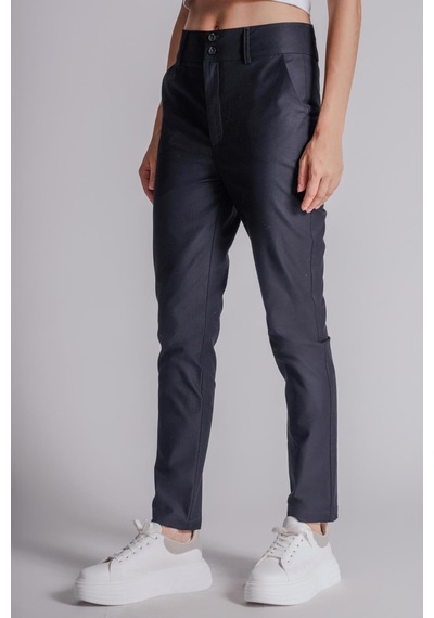 Braccas Kadın Yandan Cepli Pamuklu Chino Yüksek Bel Slim Fit Pantolon Lacivert Lacivert Braccas Kadın Yandan Cepli Pamuklu Chino Yüksek Bel Slim Fit Pantolon Lacivert Lacivert