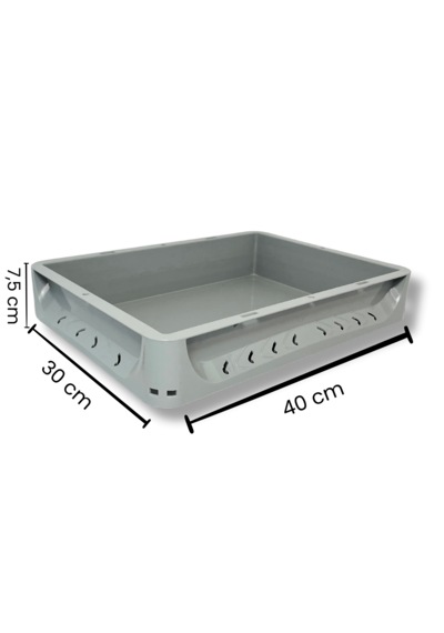 Alpbx Gıdaya Uygun Gri Hamur Pasası 40x30x7.5 CM - 7 L