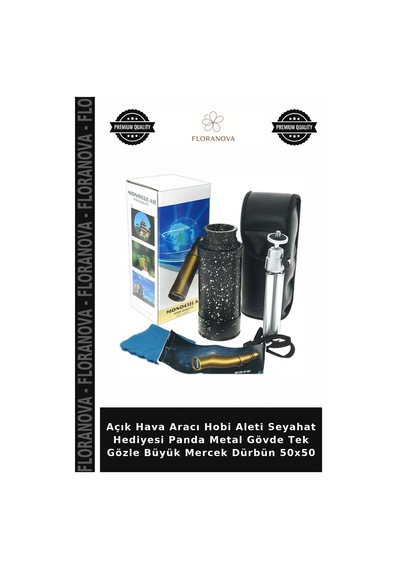 Açık Hava Aracı Hobi Aleti Seyahat Hediyesi Panda Metal Gövde Tek Gözle Büyük Mercek Dürbün 50x50