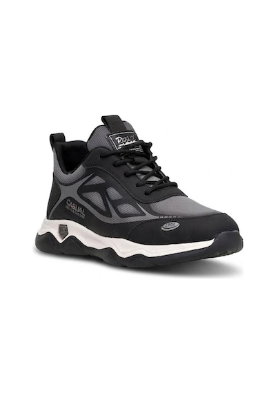 Voyager E087t Erkek Deri-tekstil Klasik Sneaker Siyah - Gri