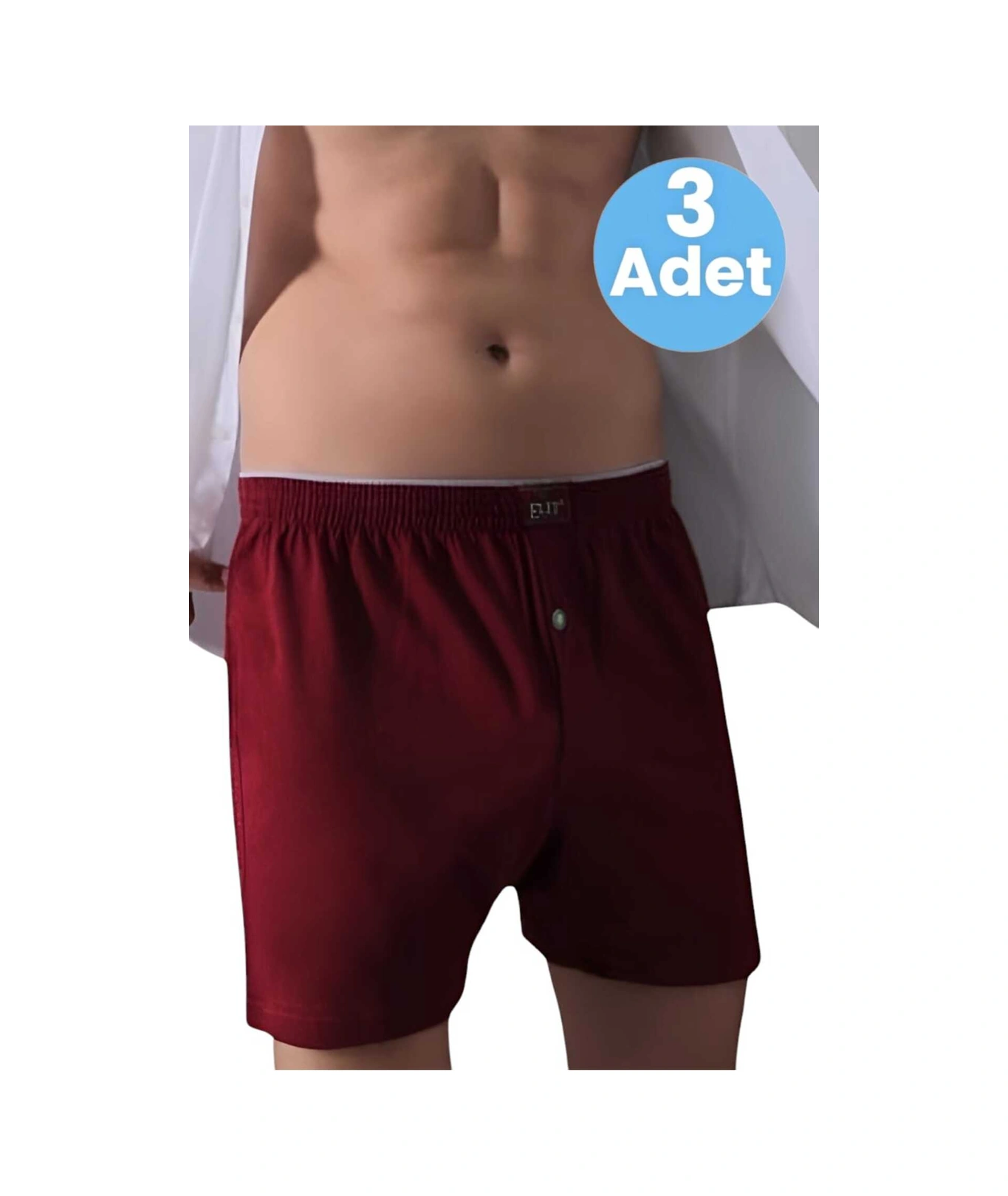 Tezzgelsin Erkek Pamuklu 3'lü Havlu Bel Boxer Bordo