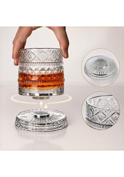 360 Derece Dönen Kristal Cam Bardak 280 Ml