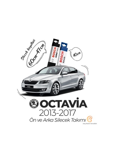Skoda Octavia Ön ve Arka Silecek Takımı 2013-2017 Bosch Aerotwi