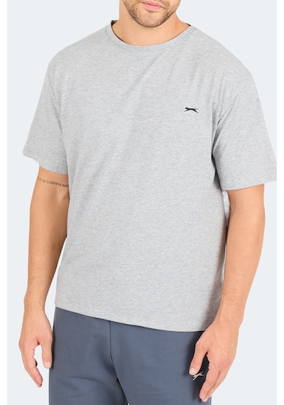 Slazenger Karnen In Oversize Erkek Baskılı Gri Tişört Gri