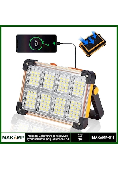 3600mah Pil 4 Kademeli Solarlı Led