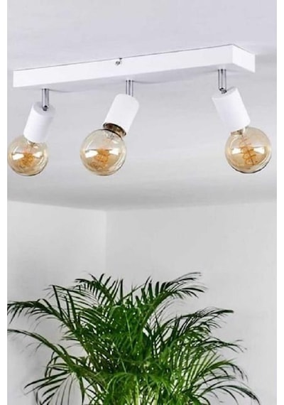 Riolight Modern Beyaz 3xe27 Mafsallı Hareketli Başlık Glop Ampul Hariç Metal Spot Avize Siyah
