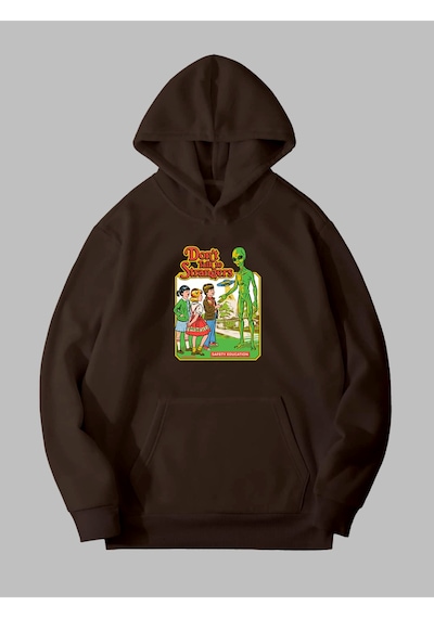 Harmandar Üç İplik Uzaylı Baskılı Unisex Kahverengi Kanguru Cepli Kapüşonlu Sweatshirt Hoodie Uzaylıkahverengisweat Harmandar Üç İplik Uzaylı Baskılı Unisex Kahverengi Kanguru Cepli Kapüşonlu Sweatshirt Hoodie Uzaylıkahverengisweat