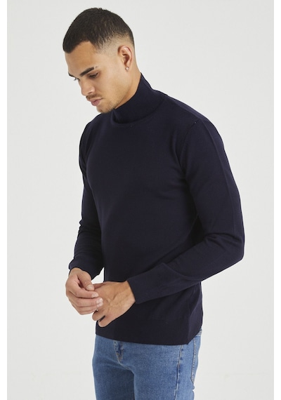 Lacivert Erkek Slim Fit Yarım Balıkçı Yaka Akrilik-pamuk Karışımlı Basic Triko Kazak Lacivert Lacivert Erkek Slim Fit Yarım Balıkçı Yaka Akrilik-pamuk Karışımlı Basic Triko Kazak Lacivert