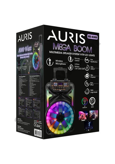 Ars-kln80 8000w Dev Boy Profesyonel Bluetooth Parti Hoparlör - Rgb Işıklı Kablosuz Mikrofon Ve Kumanda