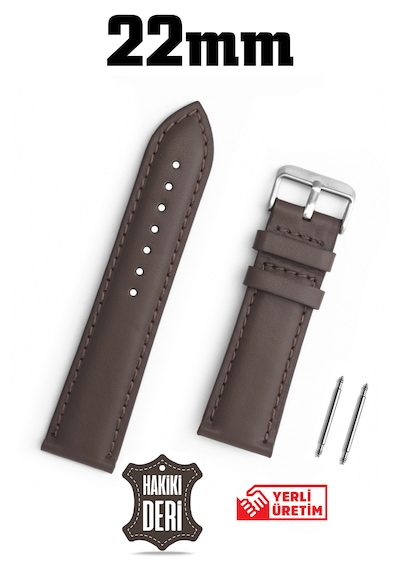 22mm Kahverengi Hakiki Deri Saat Kordonu Kayış Chr116522