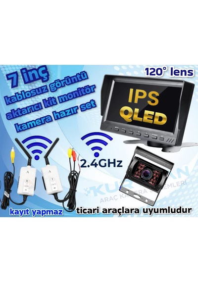 Kablosuz 7 İnç Monitör Metal Kasa Kamera Set Kayıt Yapmaz 12 24 V