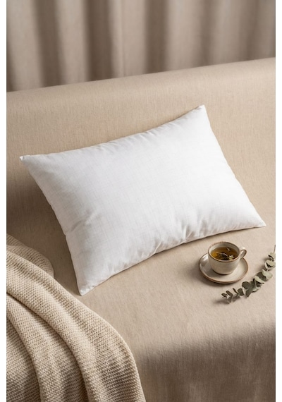 Antistres Kumaş Elyaf Dolgulu Yastık Dikdörtgen Beyaz Rahat Uyku Yastığı 50x70 Cm 800gr Beyaz