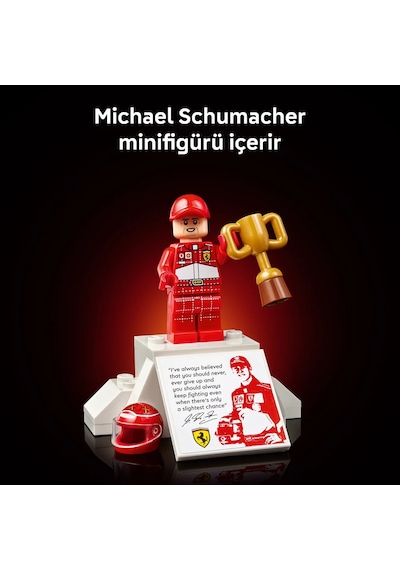 LEGO® Icons Ferrari F2004 ve Michael Schumacher 11375 - Yetişkinler için Sergileme Standı İçeren Model Yapım Seti (735 Parça)