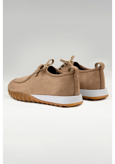 Tw Tonny White New York 057 Kadın Renkli Tabanlı Sneaker Yürüyüş Ayakkabısı Bej