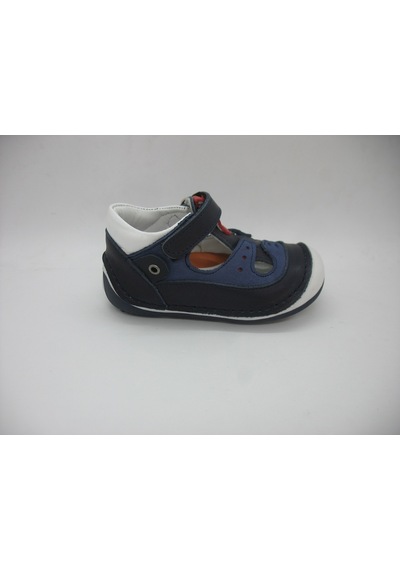 Angelokids Perlina 01102 Doğal Deri Ortopedik Ilk Adım Ayakkabısı 18-21 (429131010) Lacivert - Siyah