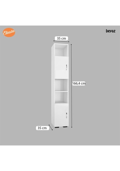 Organizer Raflı Banyo Dolabı Çok Amaçlı Dolap , Beyaz