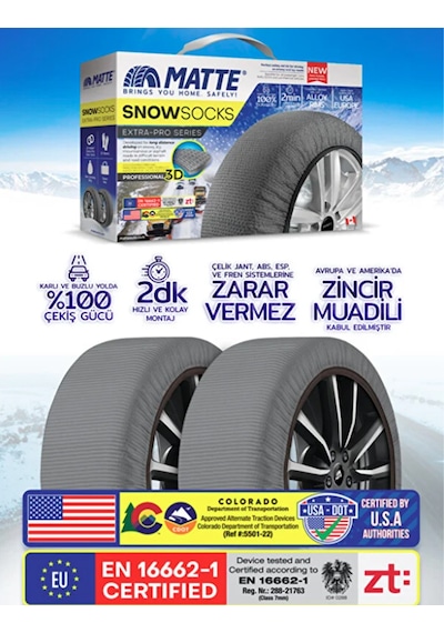 255/50/17 X Large Size 70 Matte Oto Kar Çorabı Gri Extra Pro 2555017