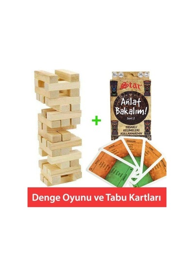 54 Parça Denge Oyunu Ve Anlat Bakalım Tabu Kartları Aile Eğlence Seti