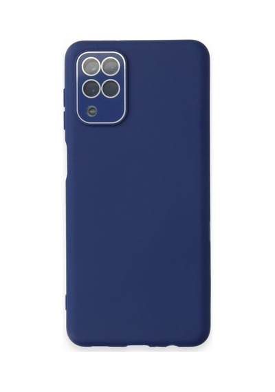 Samsung Galaxy M22 Ile Uyumlu Kılıf Kamera Korumalı Lens Camlı Içi Kadife Renkli Silikon Kapak Col24801-sky Blue
