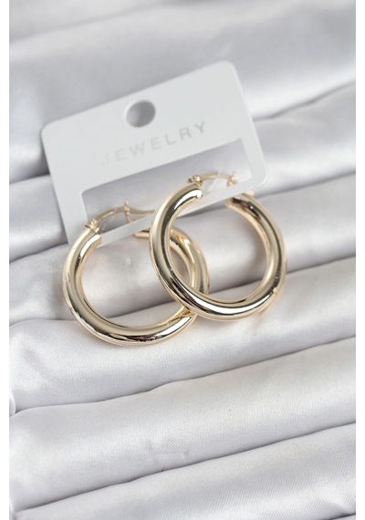 Mey İthalat Gold Renk Pirinç Halka 30 Mm Kadın Küpe Çok Renkli