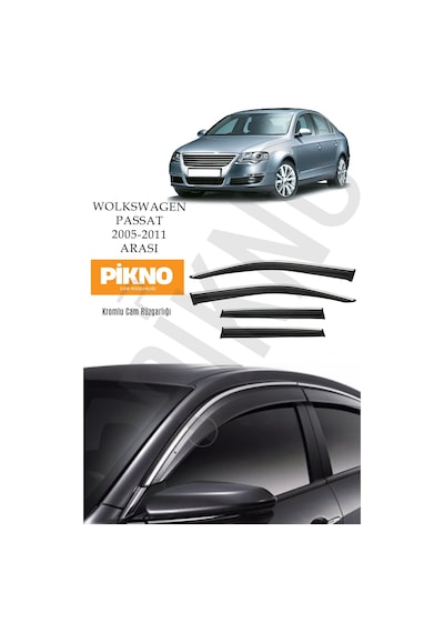 Volkswagen Passat B6 2005-2011 Kromlu Cam Rüzgarlığı 4'lü Set A+ Plus