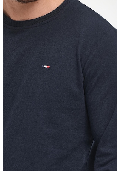 Comeor Erkek Lacivert Bisiklet Yaka Nakış Detaylı Regular Fit Sweatshirt Lacivert