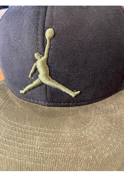 Air Jordan Siyah Haki Hiphop Snapback Rapper Basket Cap Şapka Siyah - Haki
