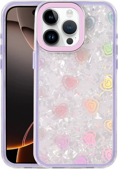 Newface Apple Apple iPhone Uyumlu  15 Pro Max Lumi Desenli Kapak - Mor