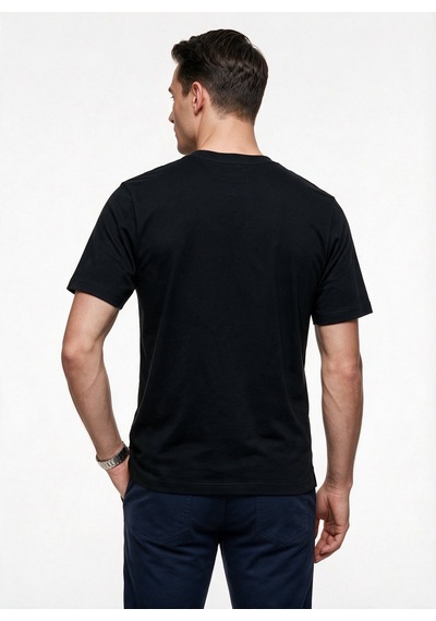 Jsco Erkek Bisiklet Yaka Rahat Kesim Pamuklu Kısa Kollu Basic T-shirt Js2674 Siyah